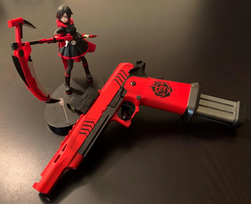 Another very cool fan gun build. Credit anyone? She looks like a 1911 variation with 3D printed components. Real, toy, or airsoft?