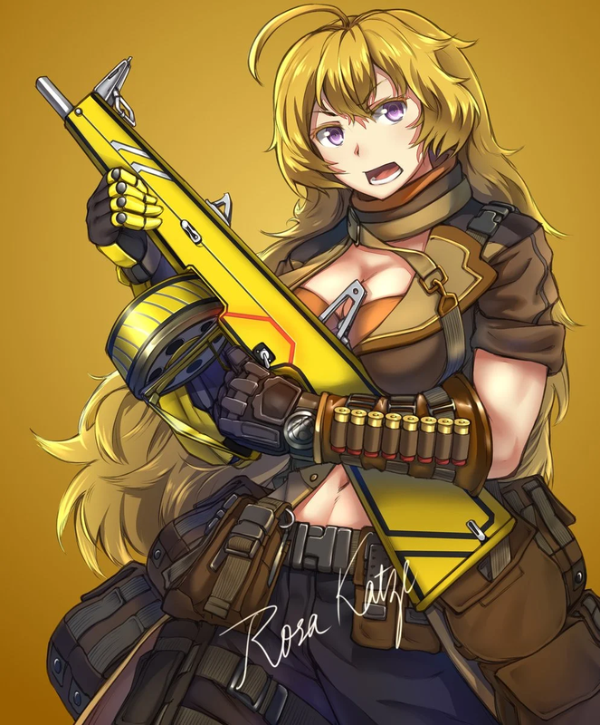 Tactical Yang Xiao Long with her Atchisson AA-12 semi-auto shotgun.